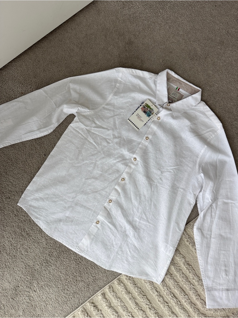 Men's White Casual Button-Down Shirt by